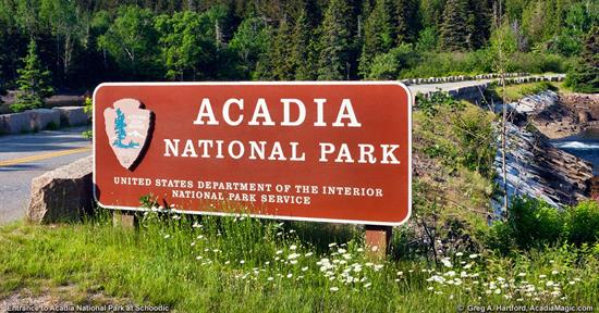 Acadia entrance sign