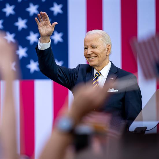 Joe Biden flag waving